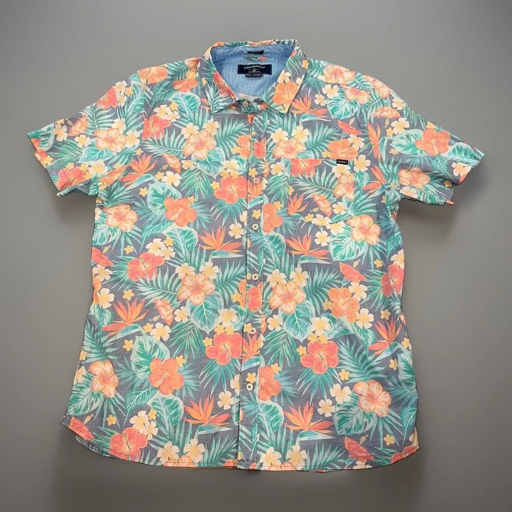 chubbies Men's 'Life In Paradise' Friday Shirt Floral Resort Wear Sz XL